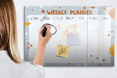 Magnetinė piešimo lenta savaitės planuoklis