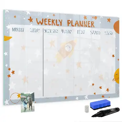Magnetinė piešimo lenta savaitės planuoklis