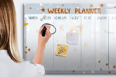 Magnetinė piešimo lenta savaitės planuoklis