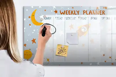 Magnetinė piešimo lenta savaitės planuoklis