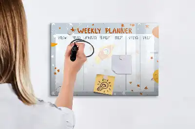 Magnetinė piešimo lenta savaitės planuoklis