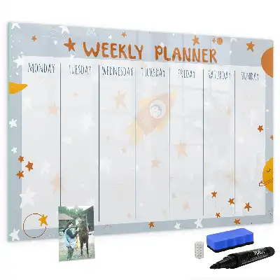 Magnetinė piešimo lenta savaitės planuoklis