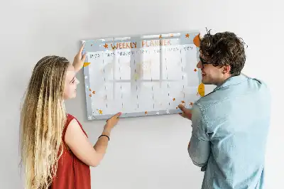 Magnetinė piešimo lenta savaitės planuoklis