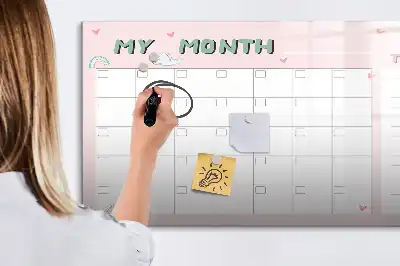 Magnetinė rašymo lenta vaikiškas mėnesio planuoklis