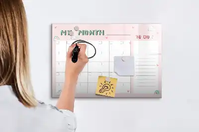 Magnetinė rašymo lenta vaikiškas mėnesio planuoklis