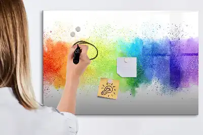 Magnetinė rašymo lenta su abstrakčiu vaivorykštės raštu