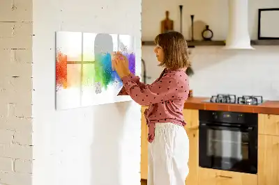 Magnetinė rašymo lenta su abstrakčiu vaivorykštės raštu