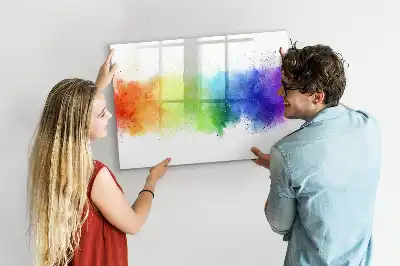 Magnetinė rašymo lenta su abstrakčiu vaivorykštės raštu