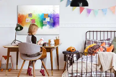 Magnetinė rašymo lenta su abstrakčiu vaivorykštės raštu