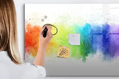 Magnetinė rašymo lenta su abstrakčiu vaivorykštės raštu