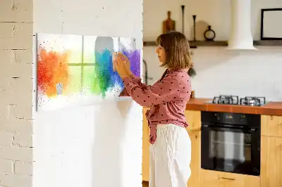 Magnetinė rašymo lenta su abstrakčiu vaivorykštės raštu
