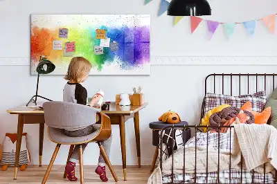 Magnetinė rašymo lenta su abstrakčiu vaivorykštės raštu