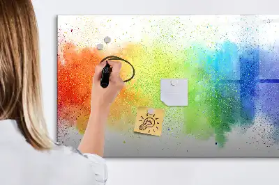 Magnetinė rašymo lenta su abstrakčiu vaivorykštės raštu