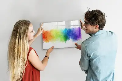 Magnetinė rašymo lenta su abstrakčiu vaivorykštės raštu