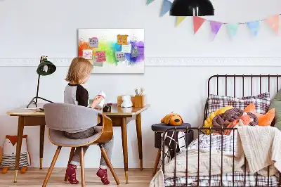 Magnetinė rašymo lenta su abstrakčiu vaivorykštės raštu