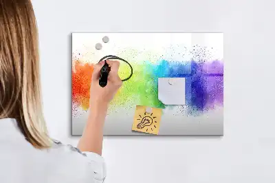 Magnetinė rašymo lenta su abstrakčiu vaivorykštės raštu