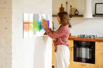 Magnetinė rašymo lenta su abstrakčiu vaivorykštės raštu