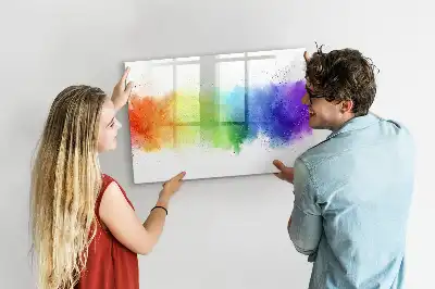 Magnetinė rašymo lenta su abstrakčiu vaivorykštės raštu