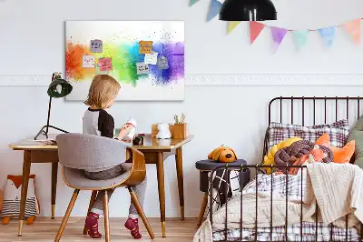 Magnetinė rašymo lenta su abstrakčiu vaivorykštės raštu