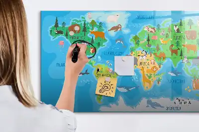 Magnetinė rašymo lenta su animacinio žemėlapio dizainu