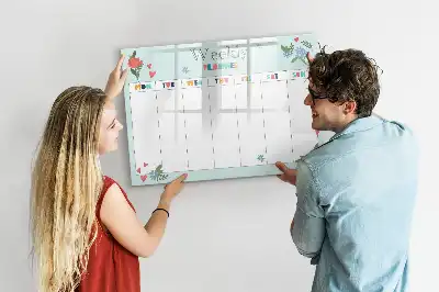 Magnetinė piešimo lenta su savaitės planuote
