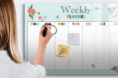 Magnetinė piešimo lenta su savaitės planuote