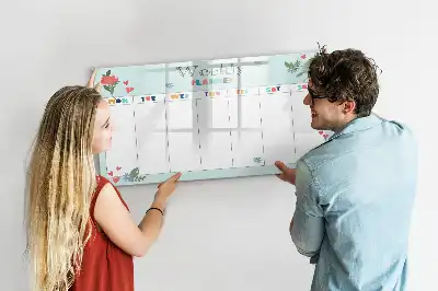 Magnetinė piešimo lenta su savaitės planuote