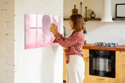 Magnetinė rašymo lenta su plunksnos abstrakcijos raštu