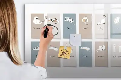 Magnetinė piešimo lenta su kačių kalendoriaus motyvu