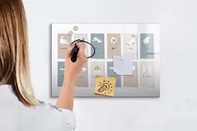 Magnetinė piešimo lenta su kačių kalendoriaus motyvu