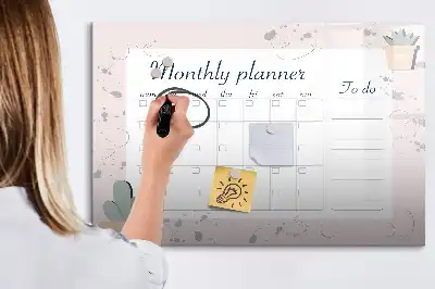 Magnetinė rašymo lenta mėnesio planuoklis