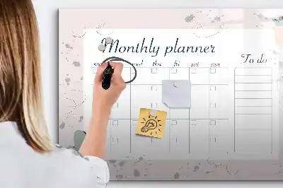 Magnetinė rašymo lenta mėnesio planuoklis