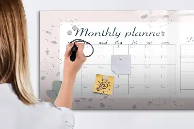 Magnetinė rašymo lenta mėnesio planuoklis