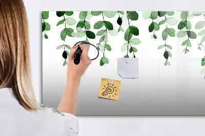 Magnetinė rašymo lenta augalų lapų motyvas