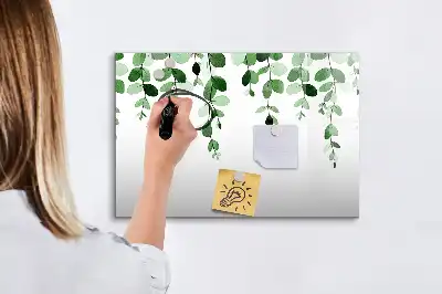 Magnetinė rašymo lenta augalų lapų motyvas