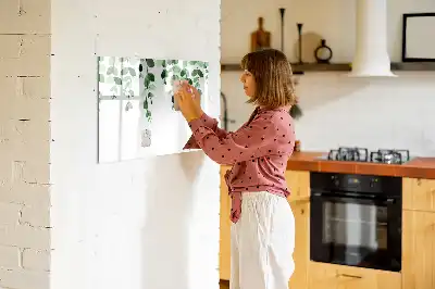 Magnetinė rašymo lenta augalų lapų motyvas