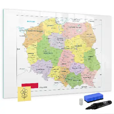 Magnetinė piešimo lenta su Lenkijos žemėlapiu