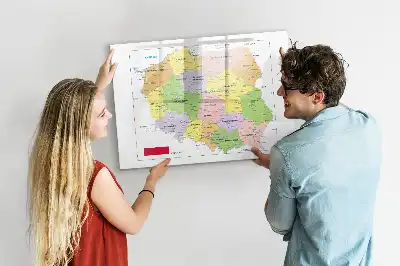 Magnetinė piešimo lenta su Lenkijos žemėlapiu