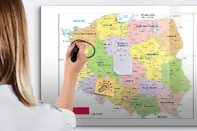 Magnetinė piešimo lenta su Lenkijos žemėlapiu