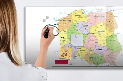 Magnetinė piešimo lenta su Lenkijos žemėlapiu