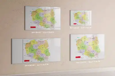 Magnetinė piešimo lenta su Lenkijos žemėlapiu