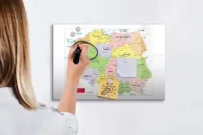 Magnetinė piešimo lenta su Lenkijos žemėlapiu