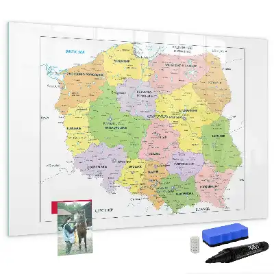 Magnetinė piešimo lenta su Lenkijos žemėlapiu