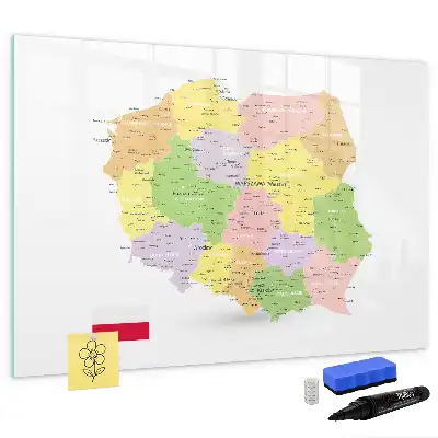 Magnetinė rašymo lenta su Lenkijos žemėlapiu