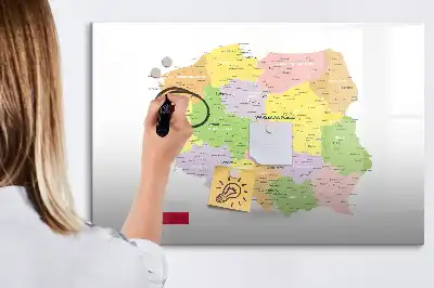 Magnetinė rašymo lenta su Lenkijos žemėlapiu