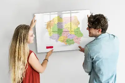 Magnetinė rašymo lenta su Lenkijos žemėlapiu