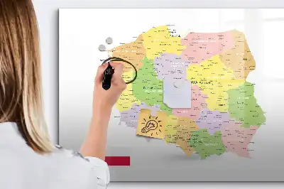 Magnetinė rašymo lenta su Lenkijos žemėlapiu