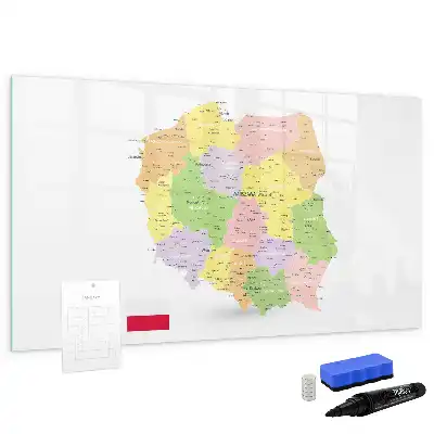 Magnetinė rašymo lenta su Lenkijos žemėlapiu