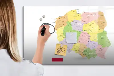 Magnetinė rašymo lenta su Lenkijos žemėlapiu