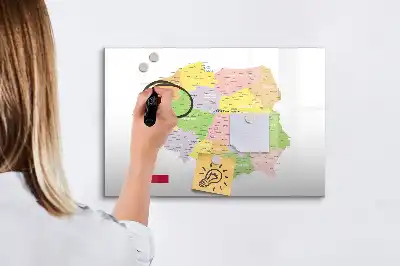 Magnetinė rašymo lenta su Lenkijos žemėlapiu